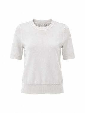 Reserved White Knit Short Sleeve Top Minimalist Clean Girl Quiet Luxury Basics